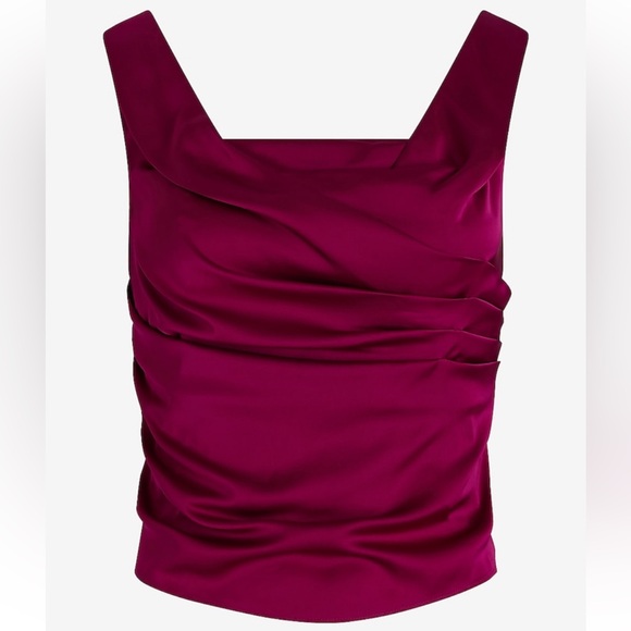 Satin Square Neck Draped Corset Tank - Picture 5 of 5